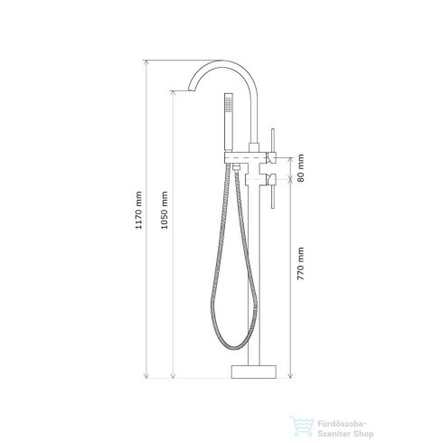 Lunart Faith szabadonálló kádöltő csaptelep,zuhanyszettel,króm 5999123008916