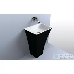   Lunart Adrienne 60x45x88 cm-es szabadon álló mosdó túlfolyó nélkül,fényes RAL 9005 fekete/fehér 5999123009647