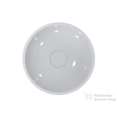 Lunart Milan 49,7 cm-es pultra ültethető öntöttmárvány mosdó csaplyuk és túlfolyó nélkül,fényes RAL 6005 Moss green/fehér 5999123011268