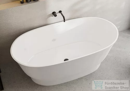 Lunart Lucy 160x81 cm-es szabadon álló öntöttmárvány kád szifon nélkül,fényes fehér 5999123011275