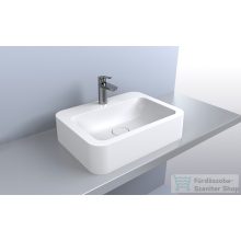   Lunart Naomi 55x41 cm-es pultra ültethető öntöttmárvány mosdó túlfolyó nélkül,fényes fehér 5999123011350