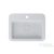 Lunart Naomi 55x41 cm-es pultra ültethető öntöttmárvány mosdó túlfolyó nélkül,fényes fehér 5999123011350