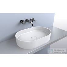   Lunart Connor 60x40 cm-es pultra ültethető öntöttmárvány mosdó csaplyuk és túlfolyó nélkül,fényes fehér 5999123011374