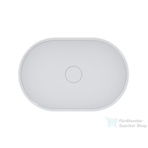 Lunart Connor 60x40 cm-es pultra ültethető öntöttmárvány mosdó csaplyuk és túlfolyó nélkül,fényes fehér 5999123011374