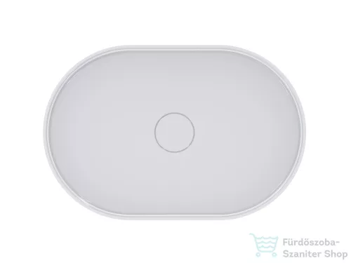 Lunart Connor 60x40 cm-es pultra ültethető öntöttmárvány mosdó csaplyuk és túlfolyó nélkül,fényes fehér 5999123011374