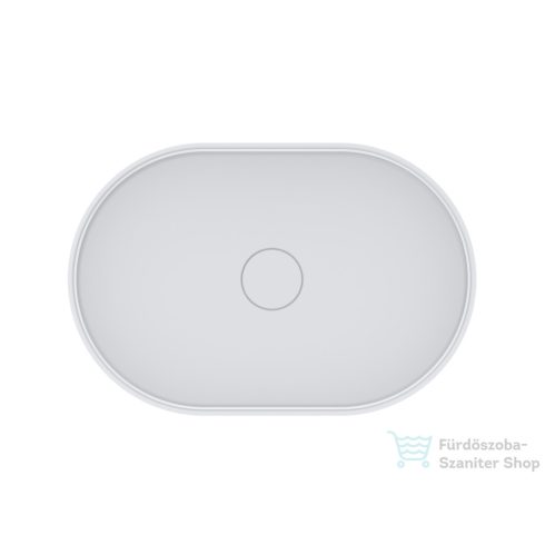 Lunart Connor 60x40 cm-es pultra ültethető öntöttmárvány mosdó csaplyuk és túlfolyó nélkül,matt fehér 5999123011381