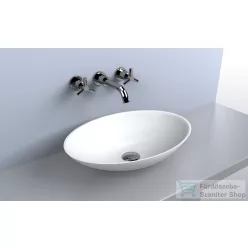   Lunart Alexa 50x35 cm-es pultra ültethető öntöttmárvány mosdó csaplyuk és túlfolyó nélkül,fényes fehér 5999123011398