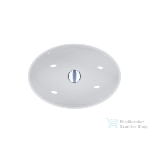 Lunart Alexa 50x35 cm-es pultra ültethető öntöttmárvány mosdó csaplyuk és túlfolyó nélkül,fényes fehér 5999123011398
