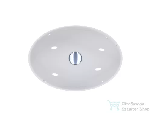 Lunart Alexa 50x35 cm-es pultra ültethető öntöttmárvány mosdó csaplyuk és túlfolyó nélkül,fényes fehér 5999123011398