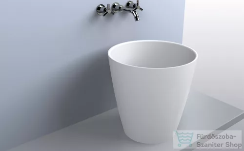 Lunart Vera 44x44 cm-es pultra ültethető öntöttmárvány mosdó csaplyuk és túlfolyó nélkül,fényes fehér 5999123011442