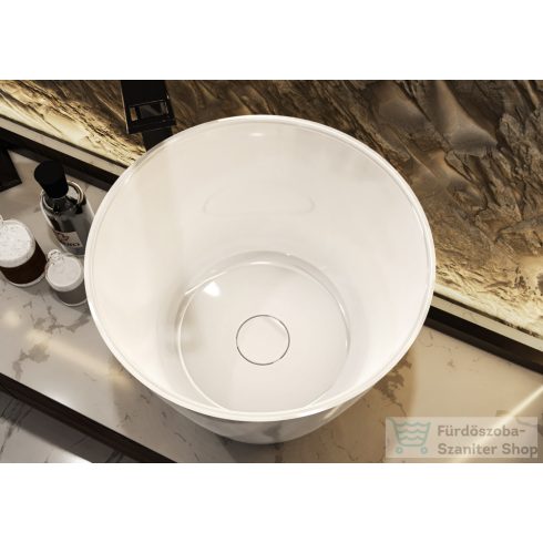 Lunart Vera 44x44 cm-es pultra ültethető öntöttmárvány mosdó csaplyuk és túlfolyó nélkül,fényes fehér 5999123011442
