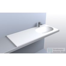   Lunart Kinsley R 120x50 cm-es beépíthető öntöttmárvány mosdó túlfolyó nélkül,fényes fehér 5999123011459