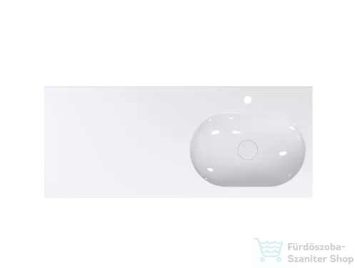 Lunart Kinsley R 120x50 cm-es beépíthető öntöttmárvány mosdó túlfolyó nélkül,fényes fehér 5999123011459