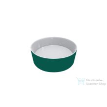   Lunart Ava 45 cm-es pultra ültethető öntöttmárvány mosdó csaplyuk és túlfolyó nélkül,fényes RAL 6036 Pearl Opal Green/Fehér 5999123012982