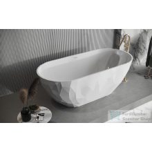   Lunart Sophie 165x76 cm-es szabadon álló öntöttmárvány kád szifon nélkül,fényes fehér 5999123014191