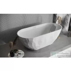   Lunart Sophie 165x76 cm-es szabadon álló öntöttmárvány kád szifon nélkül,fényes fehér 5999123014191