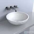 Lunart Sophie 42,5 cm-es pultra ültethető öntöttmárvány mosdó csaplyuk és túlfolyó nélkül,fényes fehér 5999123014207