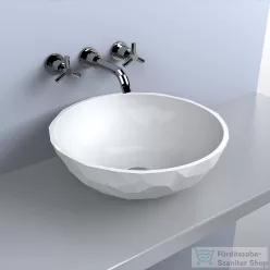   Lunart Sophie 42,5 cm-es pultra ültethető öntöttmárvány mosdó csaplyuk és túlfolyó nélkül,fényes fehér 5999123014207