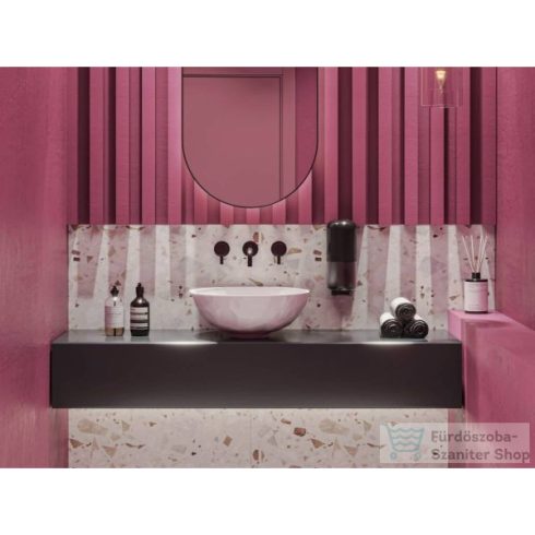 Lunart Sophie 42,5 cm-es pultra ültethető öntöttmárvány mosdó csaplyuk és túlfolyó nélkül,fényes fehér 5999123014207