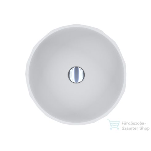 Lunart Sophie 42,5 cm-es pultra ültethető öntöttmárvány mosdó csaplyuk és túlfolyó nélkül,fényes fehér 5999123014207