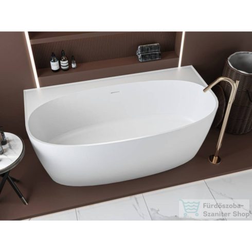 Lunart Emmy 160x85x58 cm-es falhoz tolható öntöttmárvány kád szifon nélkül,fényes fehér 5999123014276