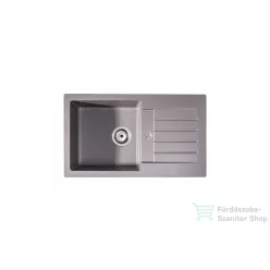   Lunart Lotti 77x45 cm-es öntött gránit mosogató medence szifon nélkül,Light grey 5999861632022