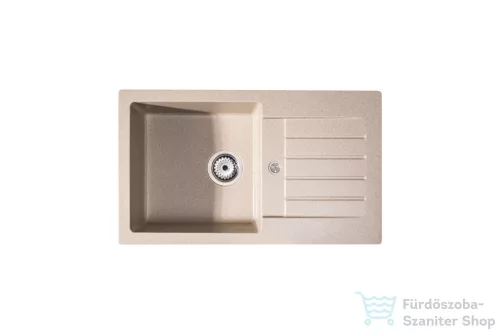 Lunart Lotti 77x45 cm-es öntött gránit mosogató medence szifon nélkül,Beige 5999861632039