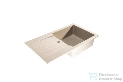 Lunart Lotti 77x45 cm-es öntött gránit mosogató medence szifon nélkül,Beige 5999861632039