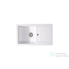   Lunart Lotti 77x45 cm-es öntött gránit mosogató medence szifon nélkül,White 5999861632046