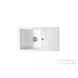   Lunart Lotti 77x45 cm-es öntött gránit mosogató medence szifon nélkül,White 5999861632046
