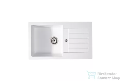Lunart Lotti 77x45 cm-es öntött gránit mosogató medence szifon nélkül,White 5999861632046