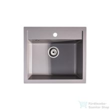  Lunart Cuki 56x51 cm-es öntött gránit mosogató medence szifon nélkül,Light grey 5999861632121