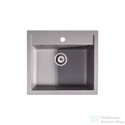   Lunart Cuki 56x51 cm-es öntött gránit mosogató medence szifon nélkül,Light grey 5999861632121