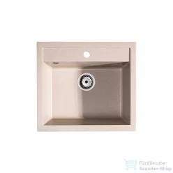   Lunart Cuki 56x51 cm-es öntött gránit mosogató medence szifon nélkül,Beige 5999861632138