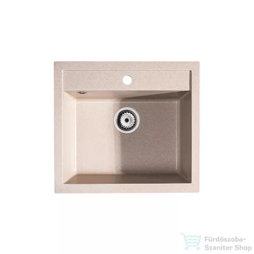 Lunart Cuki 56x51 cm-es öntött gránit mosogató medence szifon nélkül,Beige 5999861632138