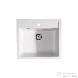   Lunart Cuki 56x51 cm-es öntött gránit mosogató medence szifon nélkül,Fehér 5999861632145