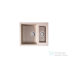   Lunart Marko 60,5x49,5 cm-es öntött gránit mosogató medence gyümölcsmosóval,szifon nélkül,Beige 5999861632183