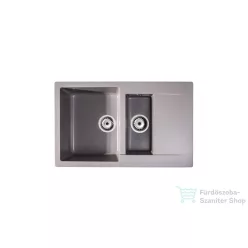   Lunart Gery 79,5x49,5 cm-es öntött gránit mosogató medence gyümölcsmosóval,szifon nélkül,Light grey 5999861632213
