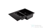 Lunart Gery 79,5x49,5 cm-es öntött gránit mosogató medence gyümölcsmosóval,szifon nélkül,Midnight black 5999861632220