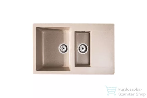 Lunart Gery 79,5x49,5 cm-es öntött gránit mosogató medence gyümölcsmosóval,szifon nélkül,Beige 5999861632237