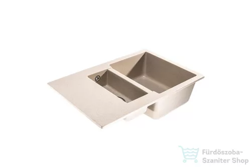 Lunart Gery 79,5x49,5 cm-es öntött gránit mosogató medence gyümölcsmosóval,szifon nélkül,Beige 5999861632237