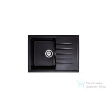   Lunart Judo 68x49,5 cm-es öntött gránit mosogató medence szifon nélkül,Midnight black 5999861632268