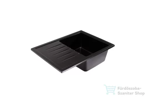 Lunart Judo 68x49,5 cm-es öntött gránit mosogató medence szifon nélkül,Midnight black 5999861632268