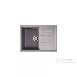   Lunart Judo 68x49,5 cm-es öntött gránit mosogató medence szifon nélkül,Light grey 5999861632275
