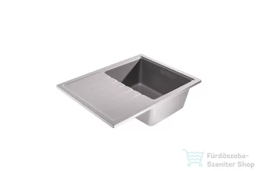 Lunart Judo 68x49,5 cm-es öntött gránit mosogató medence szifon nélkül,Light grey 5999861632275