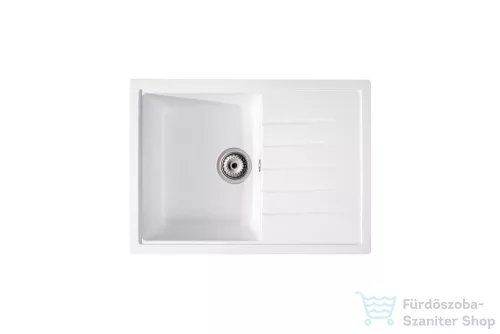 Lunart Judo 68x49,5 cm-es öntött gránit mosogató medence szifon nélkül,White 5999861632299