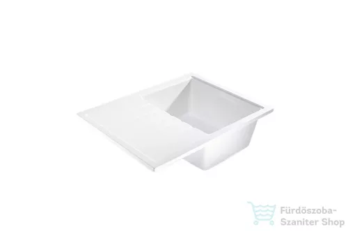 Lunart Judo 68x49,5 cm-es öntött gránit mosogató medence szifon nélkül,White 5999861632299