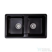   Lunart Nolen 79,5x46 cm-es öntött gránit mosogató medence szifon nélkül,Midnight black 5999861632312