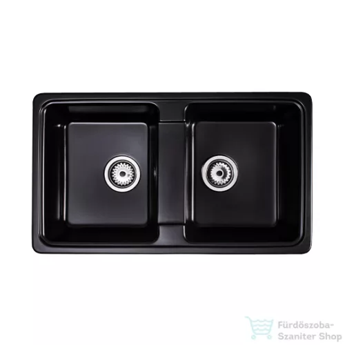 Lunart Nolen 79,5x46 cm-es öntött gránit mosogató medence szifon nélkül,Midnight black 5999861632312