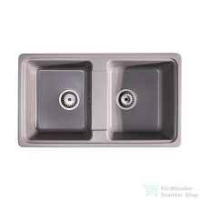   Lunart Nolen 79,5x46 cm-es öntött gránit mosogató medence szifon nélkül,Light grey 5999861632329